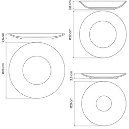 Jogo de Pratos Porcelana Tramontina Rústico Marrom 18pçs Decorados Rasos Fundos e Sobremesa - 4