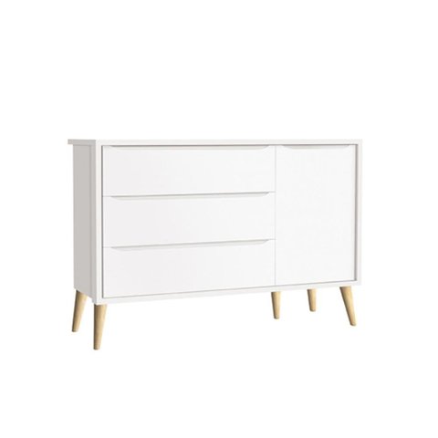 Cômoda Reller Theo 3 Gavetas e Sapateira – Branco Fosco – 11402