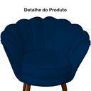Ver imagem 4 de Poltrona Decorativa Pétala Pés Palito Suede Marinho
