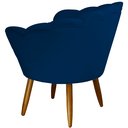 Ver imagem 3 de Poltrona Decorativa Pétala Pés Palito Suede Marinho