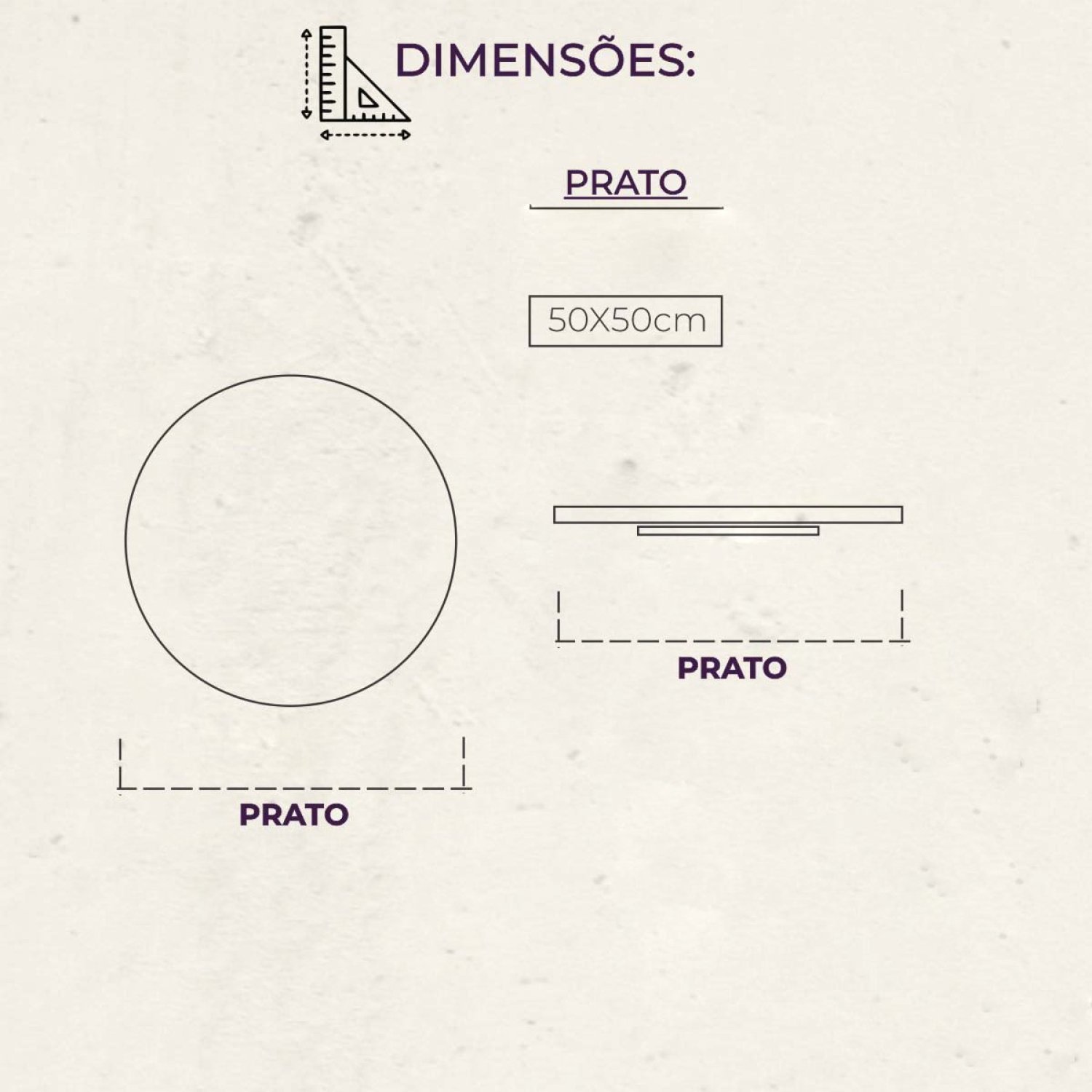 Prato Giratório para Mesa de Jantar 50cm - 7