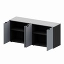 Ver imagem 4 de Armário Baixo Escritório 4 Portas C/ Chave 160 Cm F5 Office Cor:cinza Sagrado com Preto