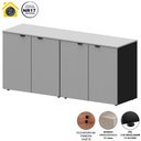 Ver imagem 5 de Armário Baixo Escritório 4 Portas C/ Chave 160 Cm F5 Office Cor:cinza Sagrado com Preto
