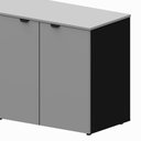 Ver imagem 6 de Armário Baixo Escritório 4 Portas C/ Chave 160 Cm F5 Office Cor:cinza Sagrado com Preto