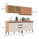 Ver imagem 4 de Cozinha Compacta Modulada 4 Peças com Vidro Reflecta Cecília Marrom/Freijó/Off White