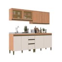 Ver imagem 3 de Cozinha Compacta Modulada 4 Peças com Vidro Reflecta Cecília Marrom/Freijó/Off White