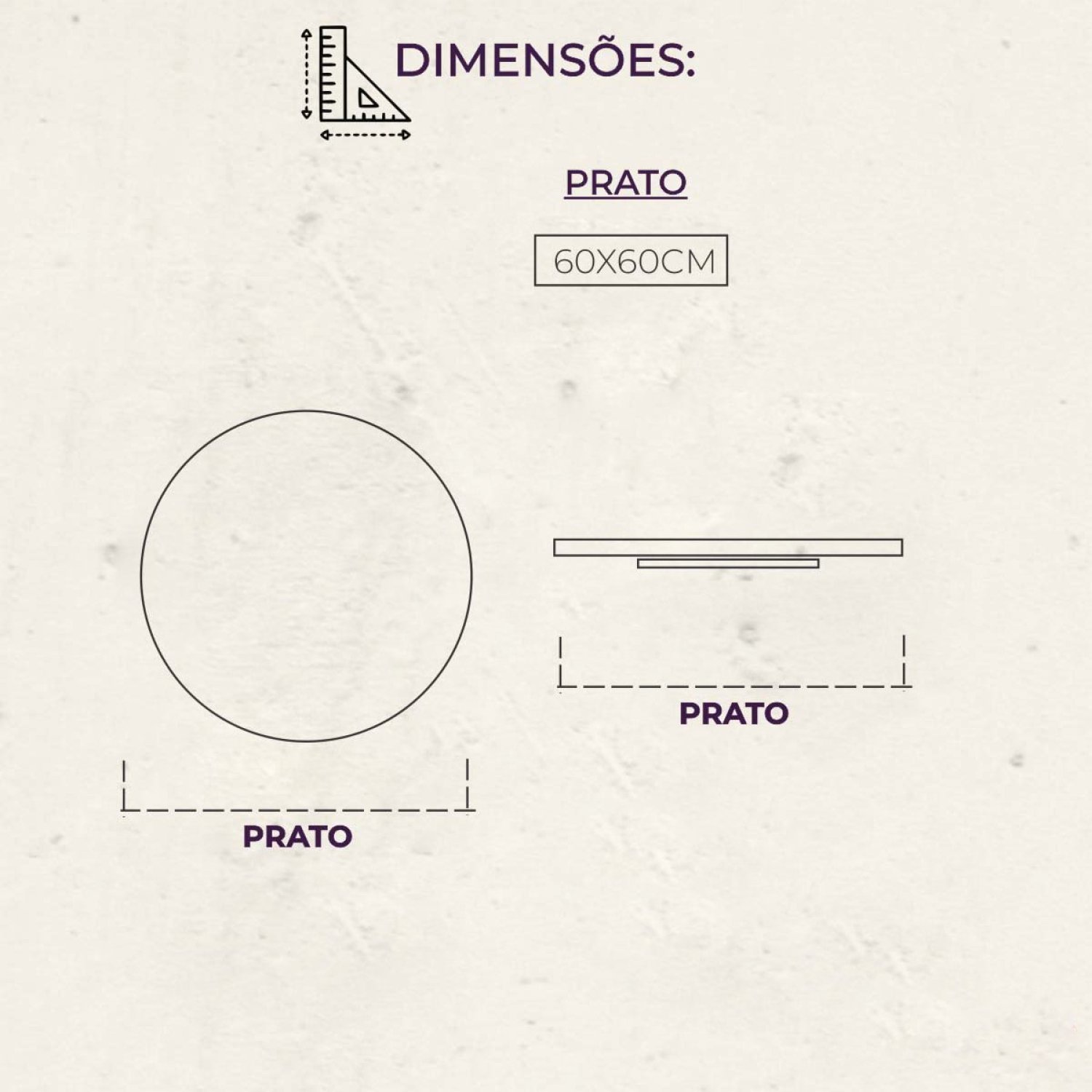 Prato Giratório para Mesa de Jantar 60cm - 7