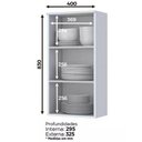 Ver imagem 2 de Armário Aéreo Com 1 Porta 40cm Henn Branco