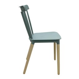 Kit 4 Cadeiras Janaína Midi Rivatti Polipropileno Verde Menta Base Madeira - 3