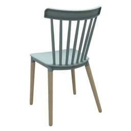 Kit 4 Cadeiras Janaína Midi Rivatti Polipropileno Verde Menta Base Madeira - 4