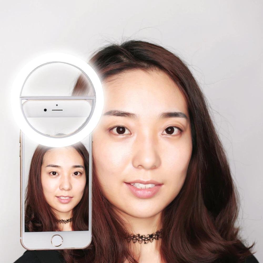 Luz Selfie Ring Light Led Flash Recarregável Branco - 2
