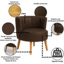 Ver imagem 2 de Kit 2 Poltronas Aconchegante Tecido Corano para Sala de Espera Pés de Madeira Resistente