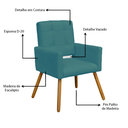 Ver imagem 7 de Conjunto 2 Poltronas Cadeira Estofada Decorativa Camila Suede Azul Turquesa - Incasa Decor