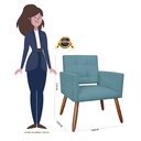 Ver mais imagens de Conjunto 2 Poltronas Cadeira Estofada Decorativa Camila Suede Azul Turquesa - Incasa Decor
