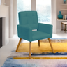 Conjunto 2 Poltronas Cadeira Estofada Decorativa Camila Suede Azul Turquesa - Incasa Decor - 3