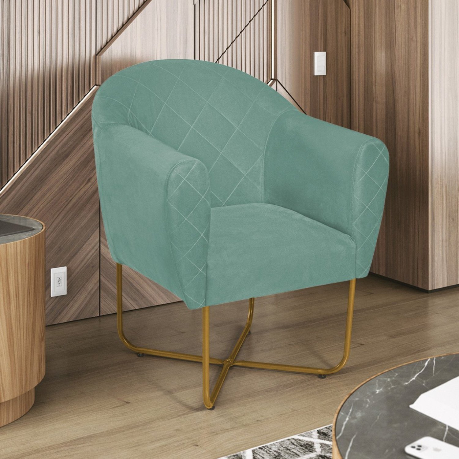 Poltrona Base X Linho Herrera - 2