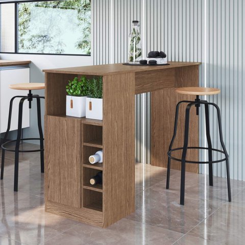 Bancada Gourmet para Cozinha 136,5cm C/adega 0313 Linha Conecta Genialflex