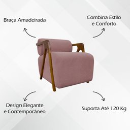 Poltrona Decorativa para Sala Moderna Chloe Bouclê Persa Premium Cores - 8