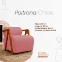 Ver imagem 7 de Poltrona Chloe Decorativa Orgânica Bouclé Premium de Luxo para Sala Quarto Recepção Encosto Rolo