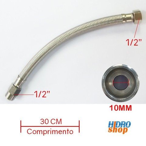 Flexível Malha de Aço 30cm 1/2" Alta Vazão - 4644330J