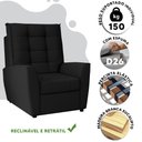 Ver imagem 5 de Poltrona do Papai Reclinável Negro Suede Parma Shop Jm