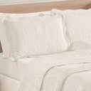 Ver imagem 2 de KIT COBRE LEITO COLCHA BOUTI LISA DUPLA FACE QUEEN 3 PEÇAS - BRANCO