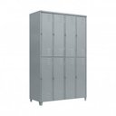 Ver imagem 1 de Armário Roupeiro de Aço Vestiário Academia 8 Portas Locker Cinza com Chave