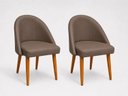 Ver imagem 2 de Kit 2 Cadeiras Lua Estofada Moderna Sala de Jantar Suede Marrom