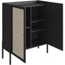 Ver imagem 3 de Armário Bar para Sala 2 Portas 93cm Pés Madeira Moss A03 Nero Preto