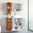 Ver imagem 5 de Conjunto de Banheiro com Gabinete 2 Portas, Cuba e 1 Espelheira Star