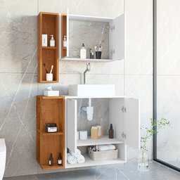 Conjunto de Banheiro com Gabinete 2 Portas, Cuba e 1 Espelheira Star - 5 Conjunto de Banheiro com Gabinete 2 Portas, Cuba e 1 Espelheira Star - 5