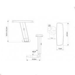 Par de Braços T Regulavel Ergonômico Polipropileno Preto - 8