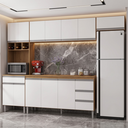 Ver imagem 2 de Cozinha Completa Premium Ravena 240cm com Torre Quente:Amêndoa/Branco