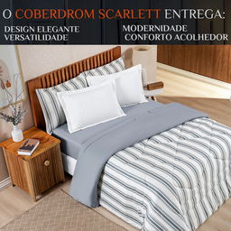 Coberdrom King Size Grosso Scarlett Malha 100%algodao Fofinho Marin:cinza - 2