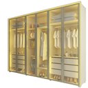 Ver imagem 4 de Guarda Roupa Lumina 6 Portas Reflecta LED Off White Bronze - Gelius