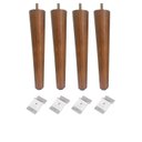 Ver imagem 1 de Kit 4 Pé Palito 35cm Amendoa Marrom Claro Moveis + Chapinha Inclinada