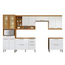 Ver imagem 3 de Cozinha 6 Peças Burguesa Premium 100% MDF Marrom/Freijó/Branco