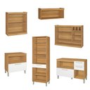 Ver imagem 5 de Cozinha 6 Peças Burguesa Premium 100% MDF Marrom/Freijó/Branco