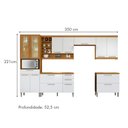 Ver imagem 4 de Cozinha 6 Peças Burguesa Premium 100% MDF Marrom/Freijó/Branco