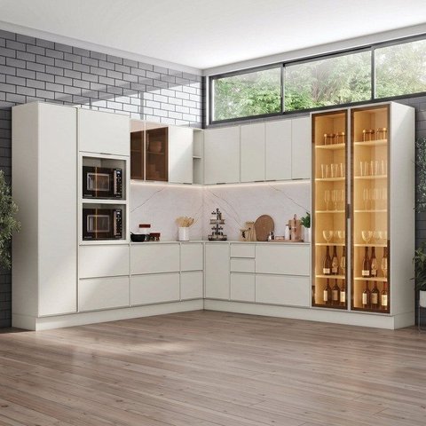 Cozinha Completa 16 Peças em MDF Fineze Areia