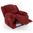 Ver imagem 1 de Poltrona do Papai Reclinável Pietra Elétrica Led Massagem Fh9 Veludo Vermelho - Mpozenato
