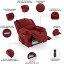 Ver imagem 2 de Poltrona do Papai Reclinável Pietra Elétrica Led Massagem Fh9 Veludo Vermelho - Mpozenato