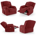 Ver imagem 4 de Poltrona do Papai Reclinável Pietra Elétrica Led Massagem Fh9 Veludo Vermelho - Mpozenato