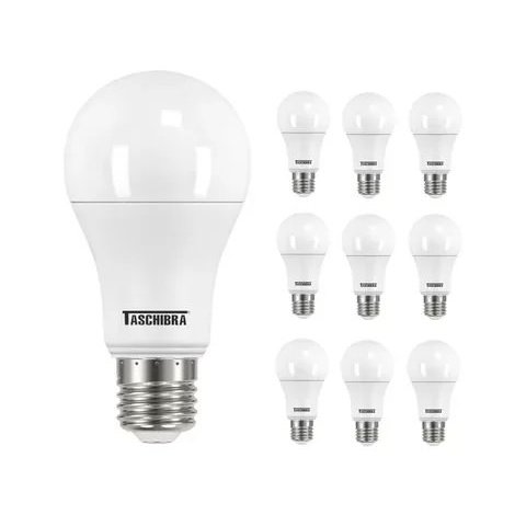 Kit 10 Lâmpada Led Tkl 60 / 9w Taschibra 6500k