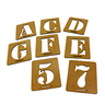 Stencil 75mm Molde De Alfabeto E Números Feito De Madeira Natural Letras Numeral MDF - 1