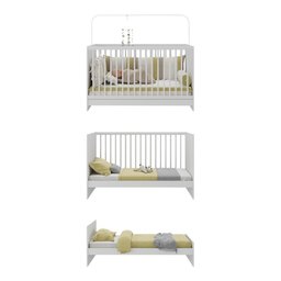 Berço 3 em 1 para Colchão 60 X 130 Cm Multimóveis Mp0527g Branco - 4
