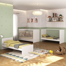 Berço 3 em 1 para Colchão 60 X 130 Cm Multimóveis Mp0527g Branco - 1