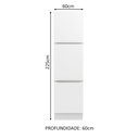 Ver imagem 2 de Paneleiro Madesa Lux 60 cm 3 Portas Branco/Branco Veludo Cor:Branco/Branco Veludo