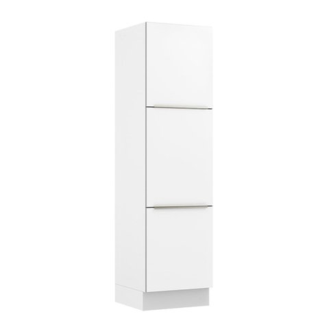 Paneleiro Madesa Lux 60 cm 3 Portas Branco/Branco Veludo Cor:Branco/Branco Veludo