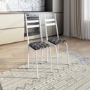 Ver imagem 2 de Kit 2 Cadeiras para Sala de Jantar Milla Branco/Mosaico Silver